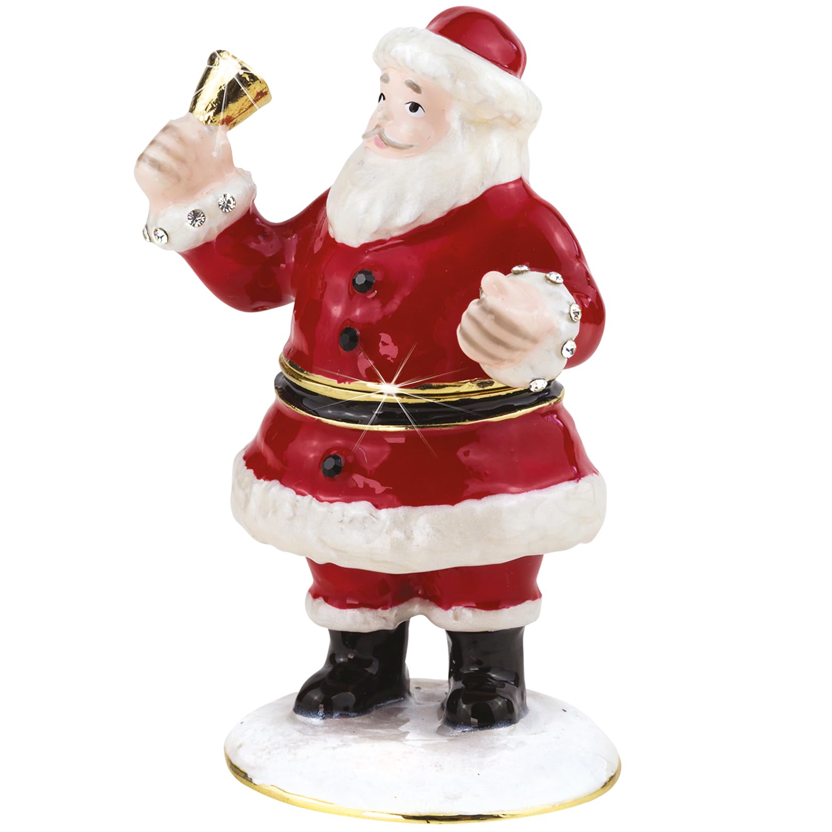Craycombe Trinkets 6082 Santa Ringing Bell Trinket Box, Red