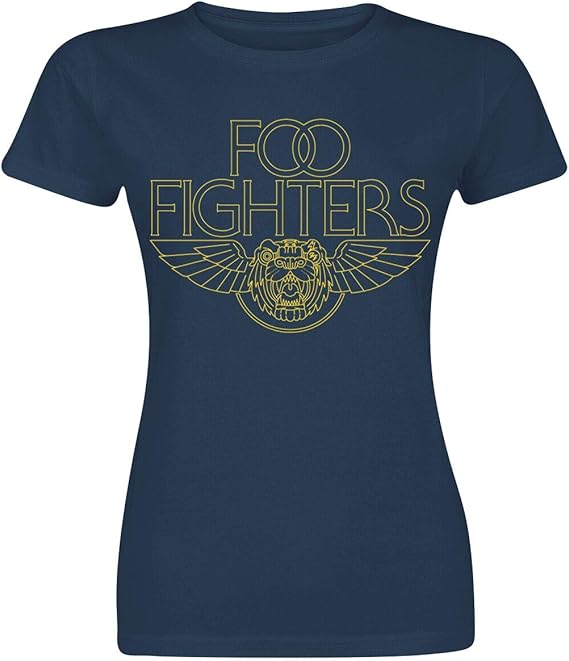 Foo Fighters Tiger Wings Women TShirt Navy XXL, 100 Cotton, Regular