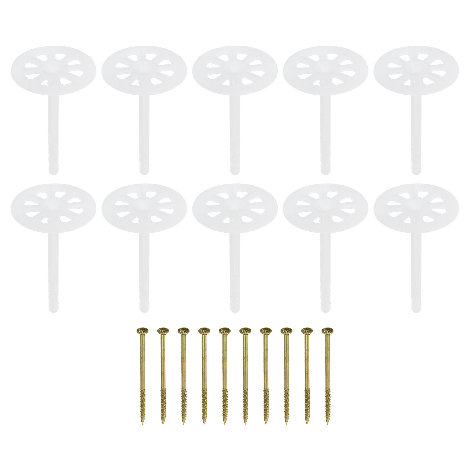 PATIKIL 102mm Perforated Insulation Pins, 100 Pack Insulating Nails Wall Plug Plastic Expansion Bolt for Fixing Foam Boards to Masonry Wall or Ceiling — image 1