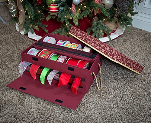 Santa's Bags Decorated Ribbon Dispenser and Storage Box