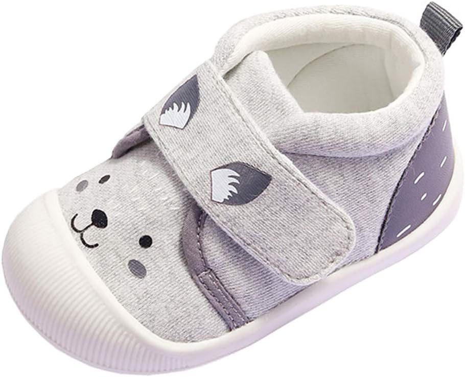 Annnowl Toddler Baby Sneakers Rubber Sole Cartoon Shoes
