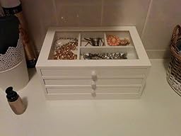 Schmuckkasten Schmuckschatulle Schmuckkästchen antik Weiß Holz Landhaus