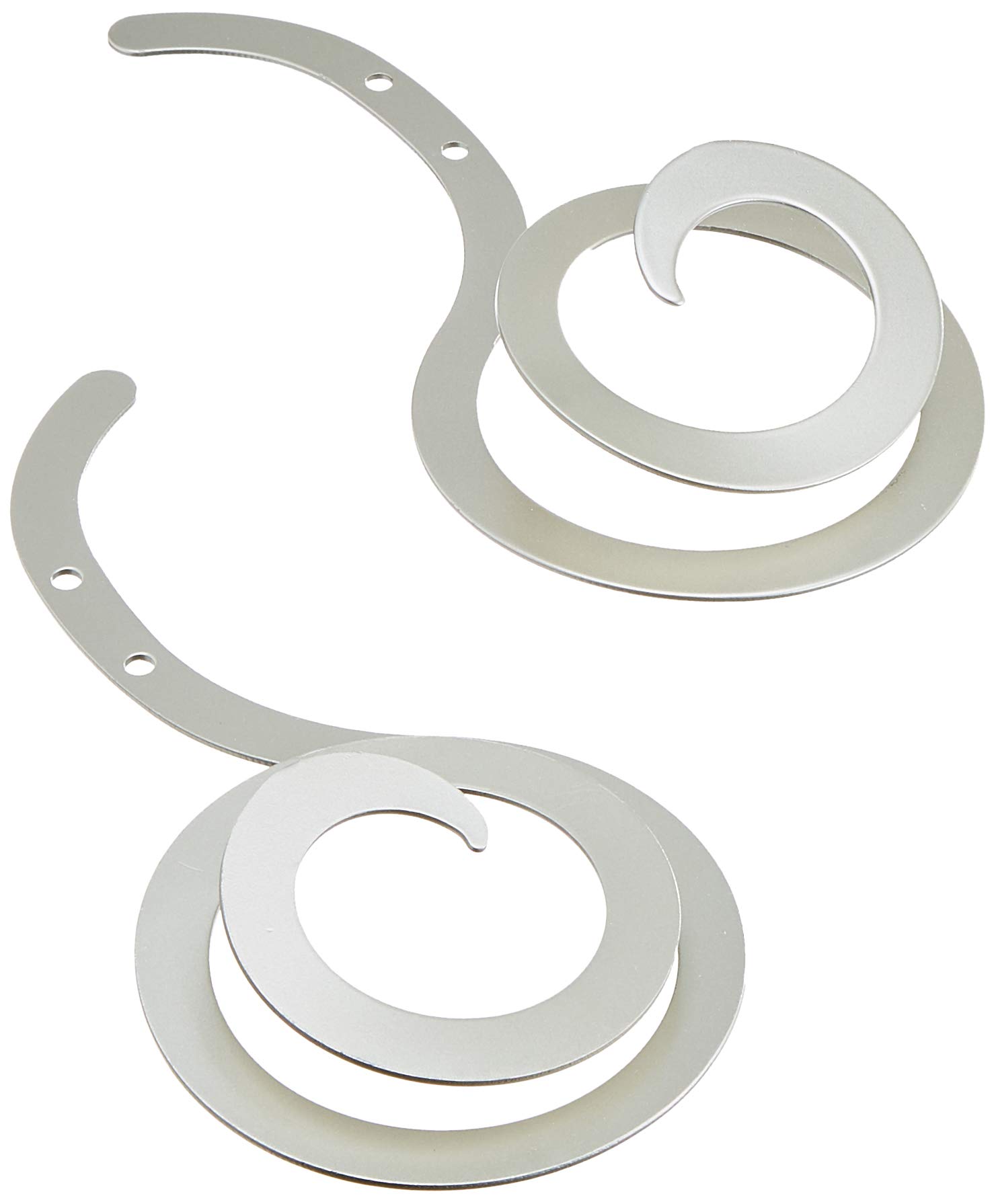 Gardinia Decorative snail, for draping curtains and curtain fabrics, 2 pieces, outer diameter approx. 12 cm, length approx. 25 cm, metal, matt silver