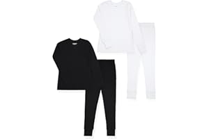 Studio 3 Kids' Thermal Long John Set for Boys - 4 Piece Underwear Long-Sleeve Shirt and Bottom - Cold Weather Base Layer Set