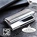 NOMĒ Slim Black Leather Business Card Case Holder - Mens Womens Credit Card Pocket Wallet