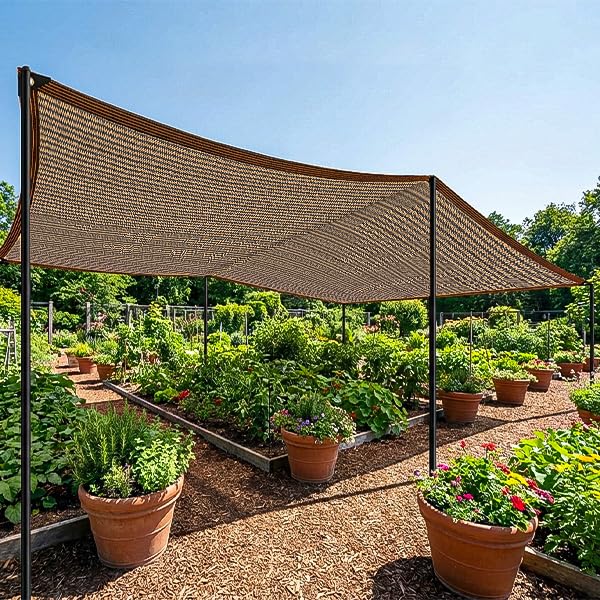 Sun Shade Net Sun Protection Net Shade Cloth | 80% UV Shade for Outdoor Patio / Balcony / Pergola / Greenhouse / Garden / Vegetable Garden