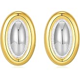 Catuni Vintage Gold and Silver Colors Earrings Fashion Geometric Stainless Steel Earrings for Women