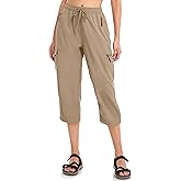 VEOBIKE Women's Hiking Capris Pants Dri Fit UPF50+ Outdoor Camping Travel Capri Elastic Waist Drawcord Active Joggers Capris