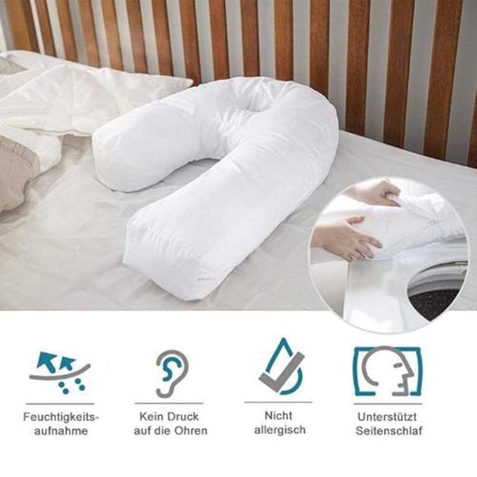 Pepional U Pillow Side Sleeper Ear Hole Pillow U Shaped Anti Snoring Pillows Best for Ear, Neck
