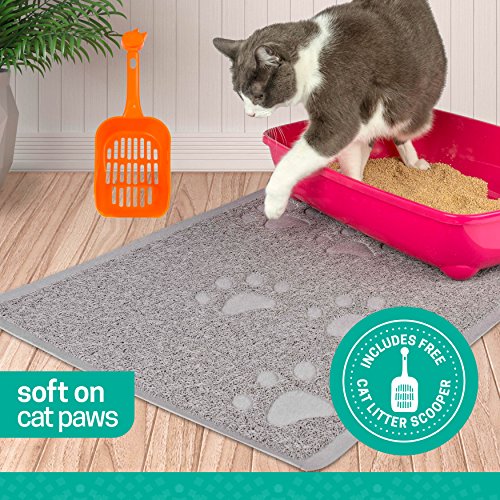 Ruff 'n Ruffus Cat Litter Box Mat with Free Kitty Litter Scooper | Heavy Duty Non-Slip Anti-Tracking Pad | Waterproof, Non-Toxic, Easy Clean | Soft & Stylish Litter Trapping Mat for All Floors Ruff 'n Ruffus Cat Litter Box Mat with Free Kitty Litter Scooper | Heavy Duty Non-Slip Anti-Tracking Pad | Waterproof, Non-Toxic, Easy Clean | Soft & Stylish Litter Trapping Mat for All Floors