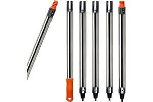 SACKORANGE 5 PCS Total 6.5 Ft Extension Pole, Paint Roller Stainless-Steel Threaded Splicing Extension Poles for Hand Drywall Sander Wall Cleaning and Polishing Paint Roller Brushes