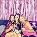 3 Packs 3.2ft x 6.6ft Light Pink Metallic Tinsel Foil Fringe Curtains Photo Booth Props for Birthday Wedding Engagement Bridal Shower Baby Shower Bachelorette Holiday Celebration Party Decorations