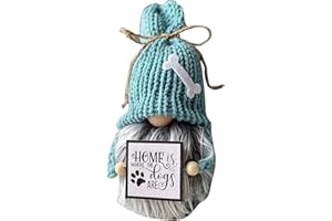 Ochine Christmas Gnomes Decorations Handmade Swedish Tomte Gnome Home is Where The Dogs are Gnome Scandinavian Figurine Gnome