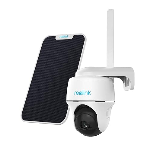 Reolink 1080P Caméra Surveillance sur Batterie Extérieure sans Fil avec 3G/4G LTE, Caméra Solaire avec Pan Tilt Carte Micro SD 16 Go CMOS Starlight Audio Bidirectionnel Go PT avec Panneau Solaire
