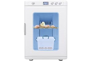 WARMTOBABY 25L Reptile Incubator with Handle, Portable Dual Power Science Laboratory Incubator 10-60°c (72-140°f), 12VAC/110VDC Small Reptile Digital Incubator for Home, Laboratory, Farm