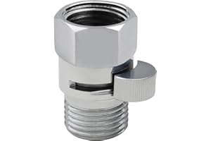 MIDANYA Water Flow Control Valve Shut Off Valve Shower Volume Control Valve Polish Chrome Brass 1/2'' Standard Connection Water Flow Control Valve Regulator Shower Head Valve with Handle Lever