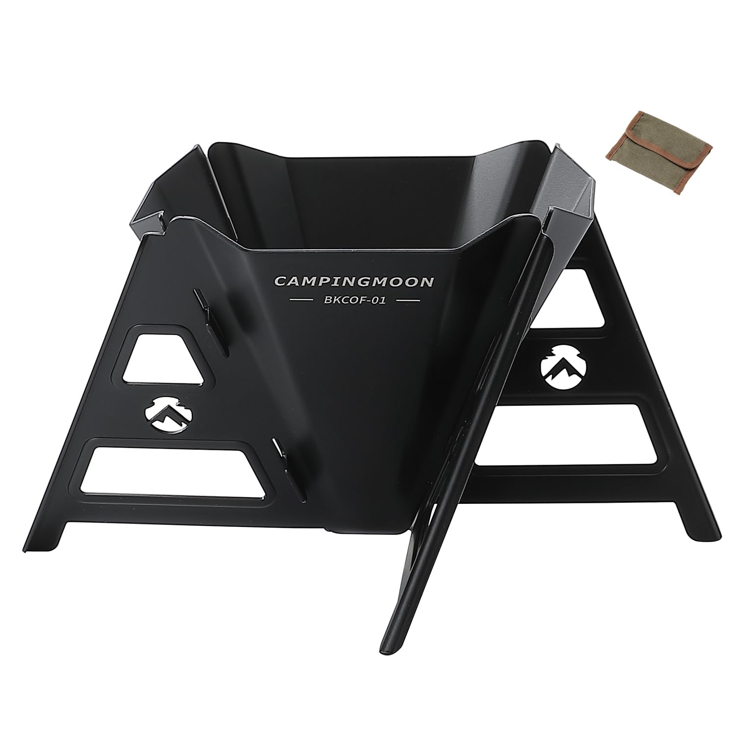 Campingmoon Collapsible Coffee Dripper Pour Over Camping Outdoor 304 Stainless Steel COF-01 (Black)