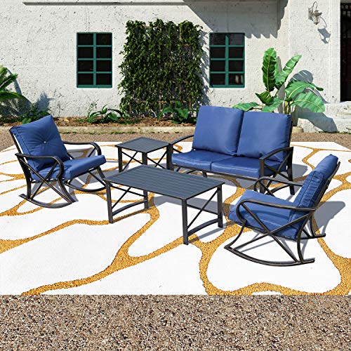 Patio Festival ® Conversation Furniture Set,5 Pcs Cushioned All Weather