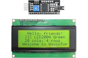 WayinTop 2004 20x4 LCD Display Module with I2C/IIC/TWI Serial Interface Adapter (2004 / Yellow Green)