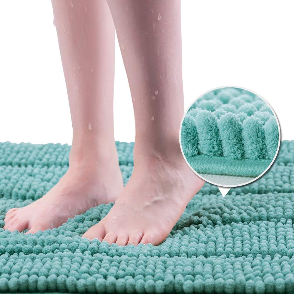 IM Home Extra Thick Bathroom Rugs Mat Brown Taupe 23"x35" Soft Chenille Bath Rugs Non Slip, Absorbent Shaggy Bath Mats for Bathroom, Toilet Rugs Machine Washable: Kitchen & Dining
