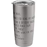 Funny Dear Boss Appreciation Day World Best Boss Ever Coffee Stainless Steel Insulated Tumbler