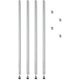 Alera Stackable 4-Pack Posts for Wire Shelving, 36-Inch, Silver