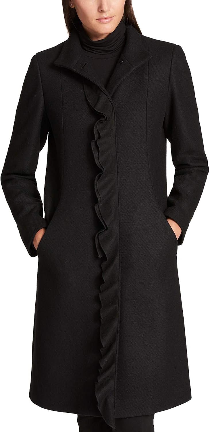 dkny ruffle coat