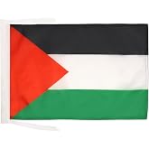 AZ FLAG Palestine Flag 12x18 in Palestine 100D Polyester Cords | Indoor and outdoor use 45x30 cm decorative flag double stitched seams and reinforced edges with ties