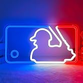 JianJung Baseball Neon Signs Neon Lights Signs Light Up Signs for Wall Dimmable LED Signs for Bedroom Boys Room Sport Club Bar Baseball Neon Wall Signs Light Wall Art Decor