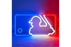 JianJung Baseball Neon Signs Neon Lights Signs Light Up Signs for Wall Dimmable LED Signs for Bedroom Boys Room Sport Club Bar Baseball Neon Wall Signs Light Wall Art Decor