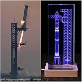 【Collector's Gifts】 SpaceX Starship Crystal Lamp, 3D Laser-Etched Rocket Night Light, Ultimate Gift for Space Enthusiasts, Sci-Fi Fans & Mars Dreamers (Regular)