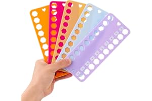 LOKUNN Embroidery Floss Organizer, 5 Color Plastic Floss Bobbin, Cross Stitch Thread Organizer and Storage, Floss Cards with 20 Holes and Label, Craft Diy Embroidery