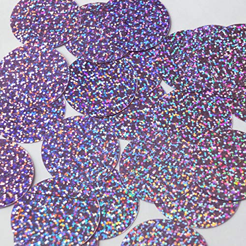 Round Flat Sequin 40mm Light Lavender Hologram Glitter Sparkle. Couture Paillettes. Made in USA