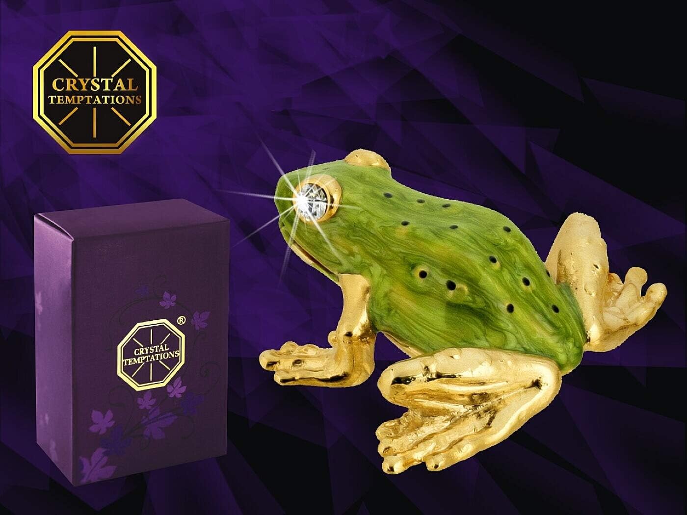 Crystal Temptations -Frog figurine embellished with crystals from Swarovski