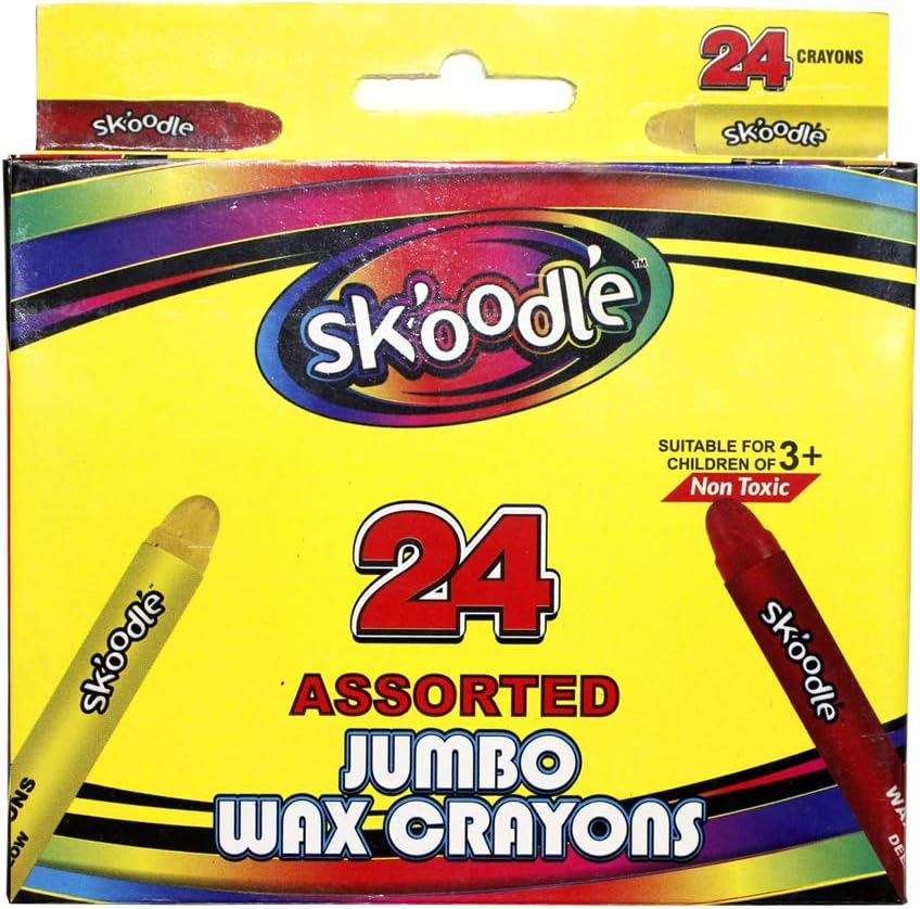 24 Pieces Assorted 80 mm Wax Crayon Set For Kids | Developing A Pencil Grip - Non Toxic, Soft Vibrant Color Crayons For Kids | Perfect For Drawing, Coloring & Painting - Gift Set For Kids | Age 2-4 : Office Products