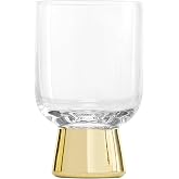 Santa Barbara Design Studio Gold-Plated Modern Glass Drinkware, Wine, 4.75" Tall
