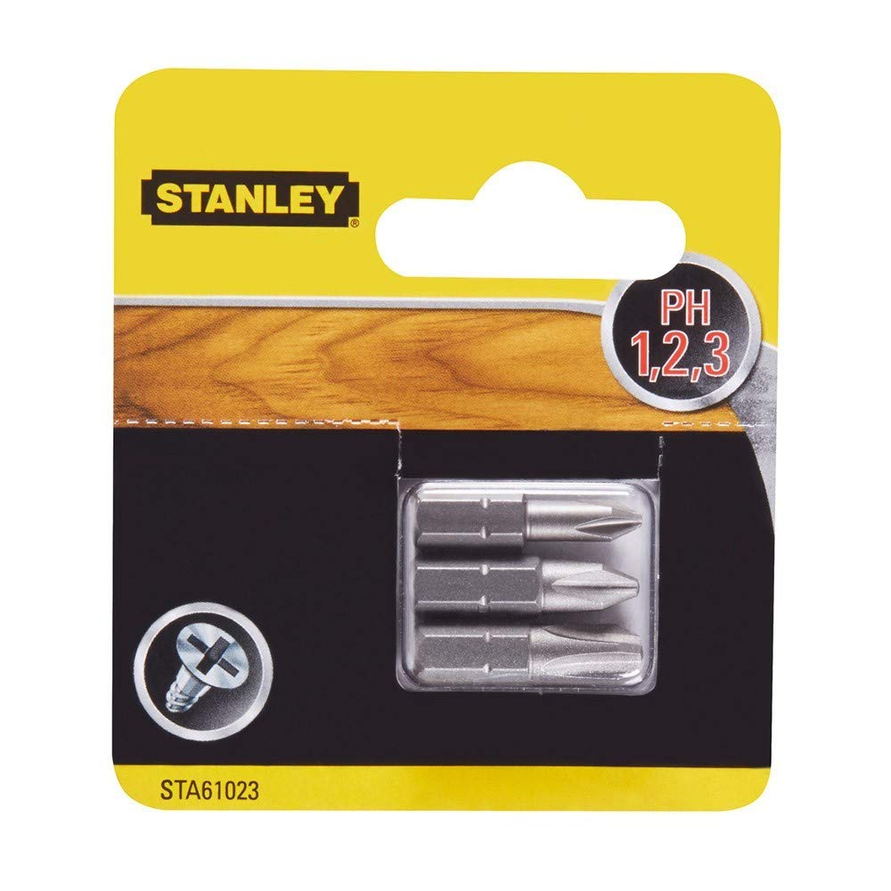 3 puntas Philips Ph1, Ph2 y Ph3 25mm