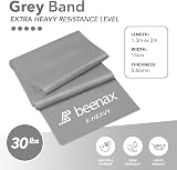 Beenax Resistance Band Grey Extra Heavy 30lb 0.65mm 2m Premium Rubber view 6