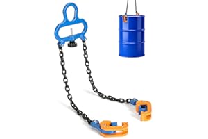 BEAMNOVA Upgraded Chain Drum Lifter 1 Ton / 2200lbs Loading Capacity for 55 Gallon Drums Forklift Hoist Crane Metal Plastic B