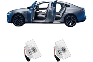 ZKAYUN Upgraded Door Logo Lights, Compatible with Model Y 3 X S, Aluminum Alloy Welcome Lights, Never-Fade HD Projection Puddle Lights, Easy Plug & Play Installation Car Accessories (2 Pack)