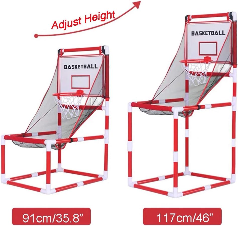 Ygo Basketball Arcade Game Basketball Hoop Shot Creator Indoor Basketball for Kids Home Basketball Court Includes 2 Balls and Inflator Adjustable Height : Sports & Outdoors