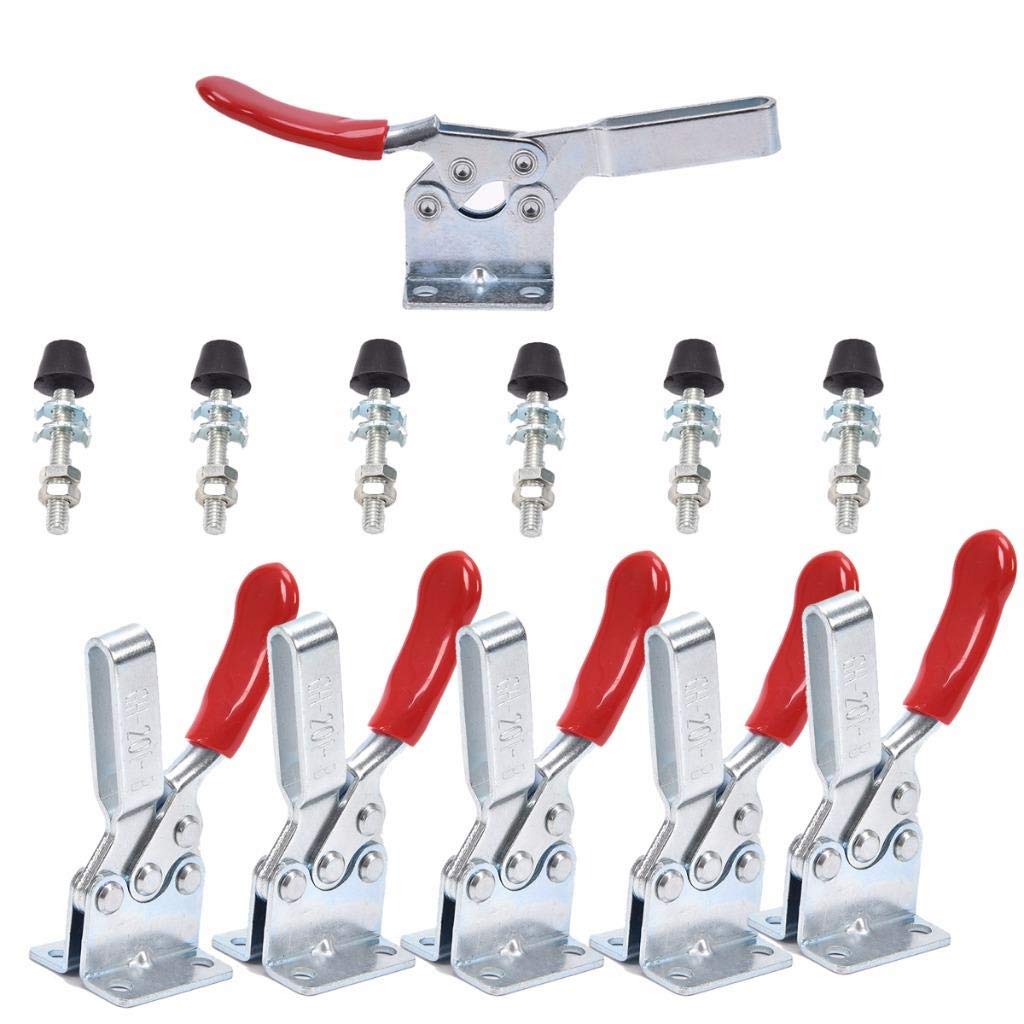 OBANGONG 6 Packs Hold Down Toggle Clamps Latch Antislip Red 201B Hand