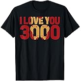 Marvel Avengers Endgame Iron Man I Love You 3000 Text Fill T-Shirt