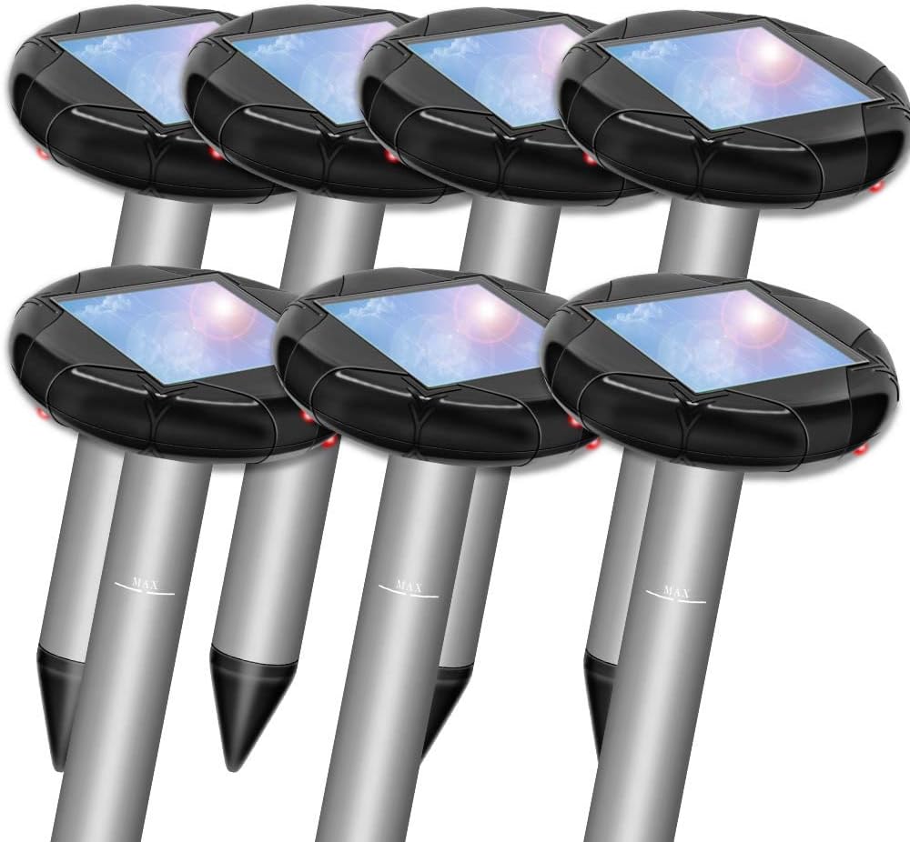 SEALUXE Solar Powered Snake Repellent, Snake Away Repellent Safe For Dogs, Outdoor Snake Repeller, Get Rid Of Snakes In Your Yard, Garden-4 Packs