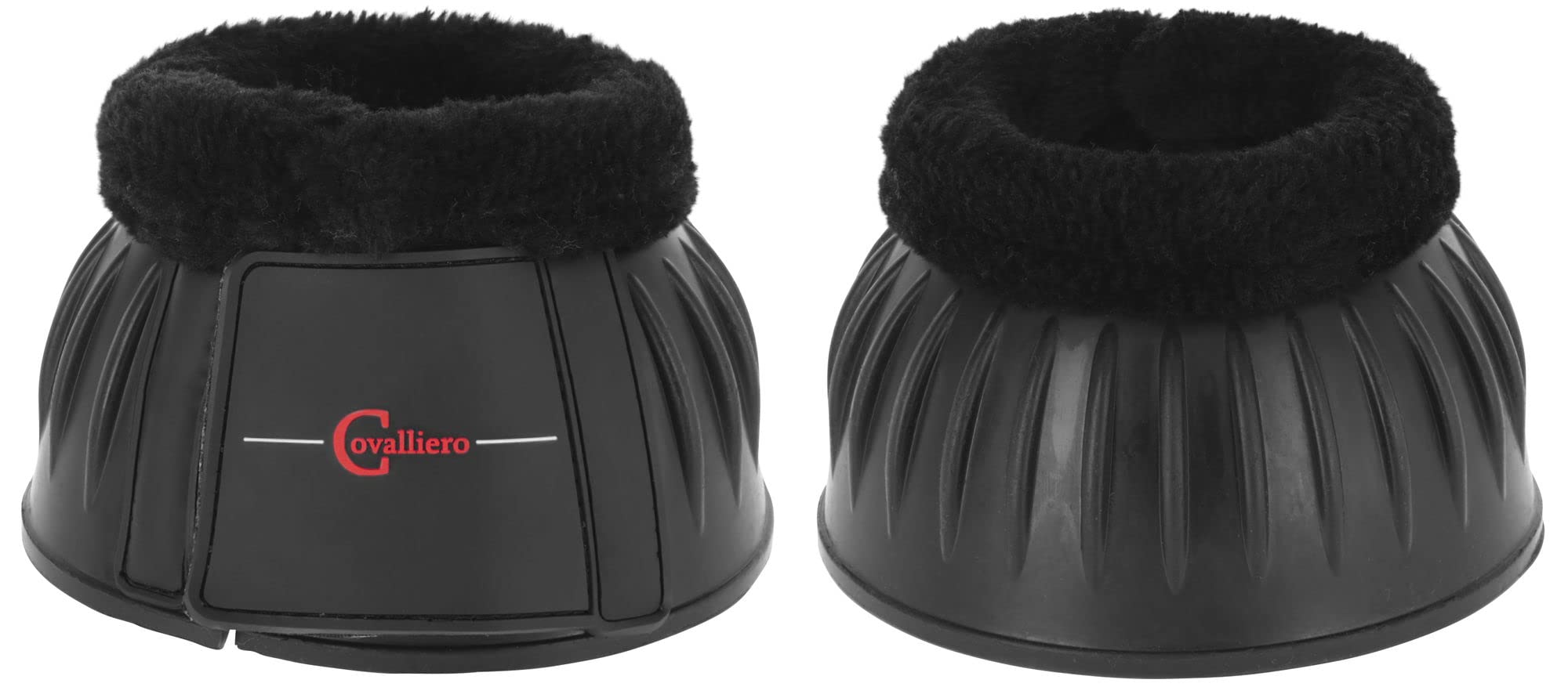 Covalliero Rubber Bell Boots with Fur Trim Black Size: Pony