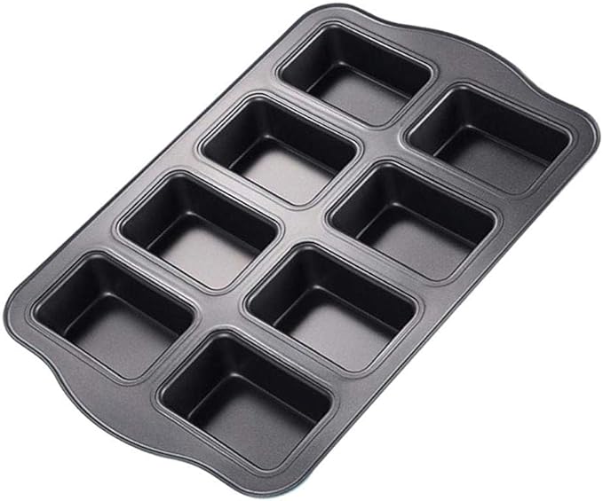 Mini Loaf Pan, 8Cavity NonStick Muffin Pan ,Carbon Steel Brownie