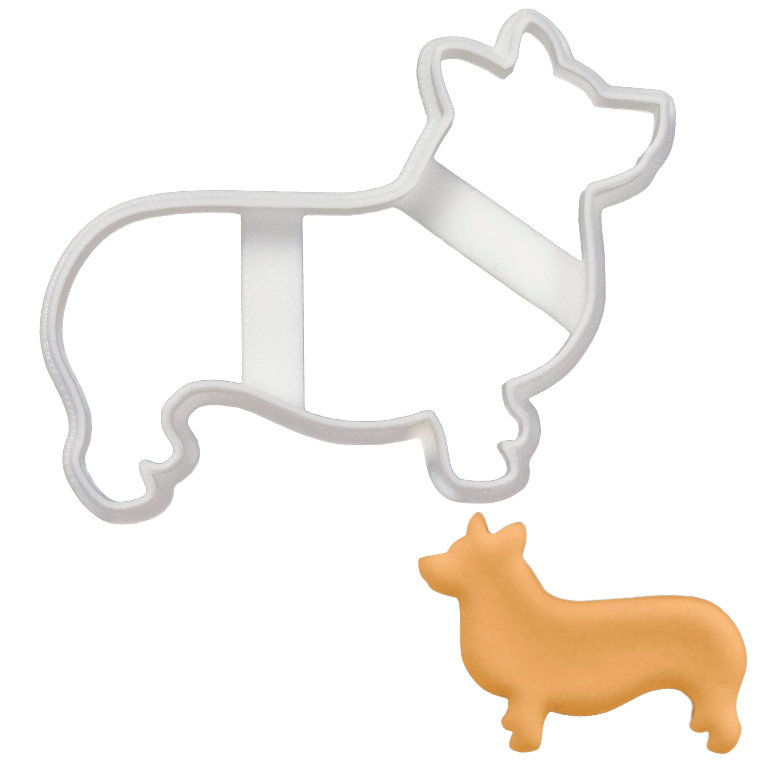 BAKERLOGY Corgi Pembroke Silhouette Cookie Cutter - Detailed Biscuit Cutter Design for Baking and Crafts, Ideal on Fondant, Dough, Clay