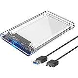ELUTENG 2.5 External Hard Drive Case USB 3.0 SSD / HDD Caddy Clear Portable Solid State Hard Disk Enclosure Max 2TB Transparent SATA Box 2139U3