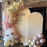 HILAVO Dusty Pink and Gold Balloons 60Pcs 12in Confetti Boho Set view 5