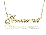 AOLO Giovanna Heart Name Necklace 18k Gold Plated